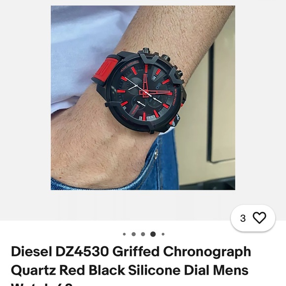 Diesel Dual-Tone Black and Red Chronograph - Picture 3 of 5